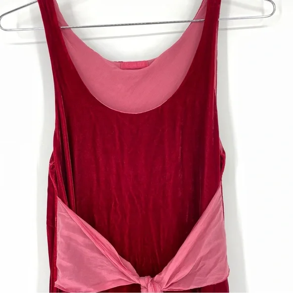 CP Shades Long Velvet Sleeveless Dress Size Small Red - Picture 2 of 8